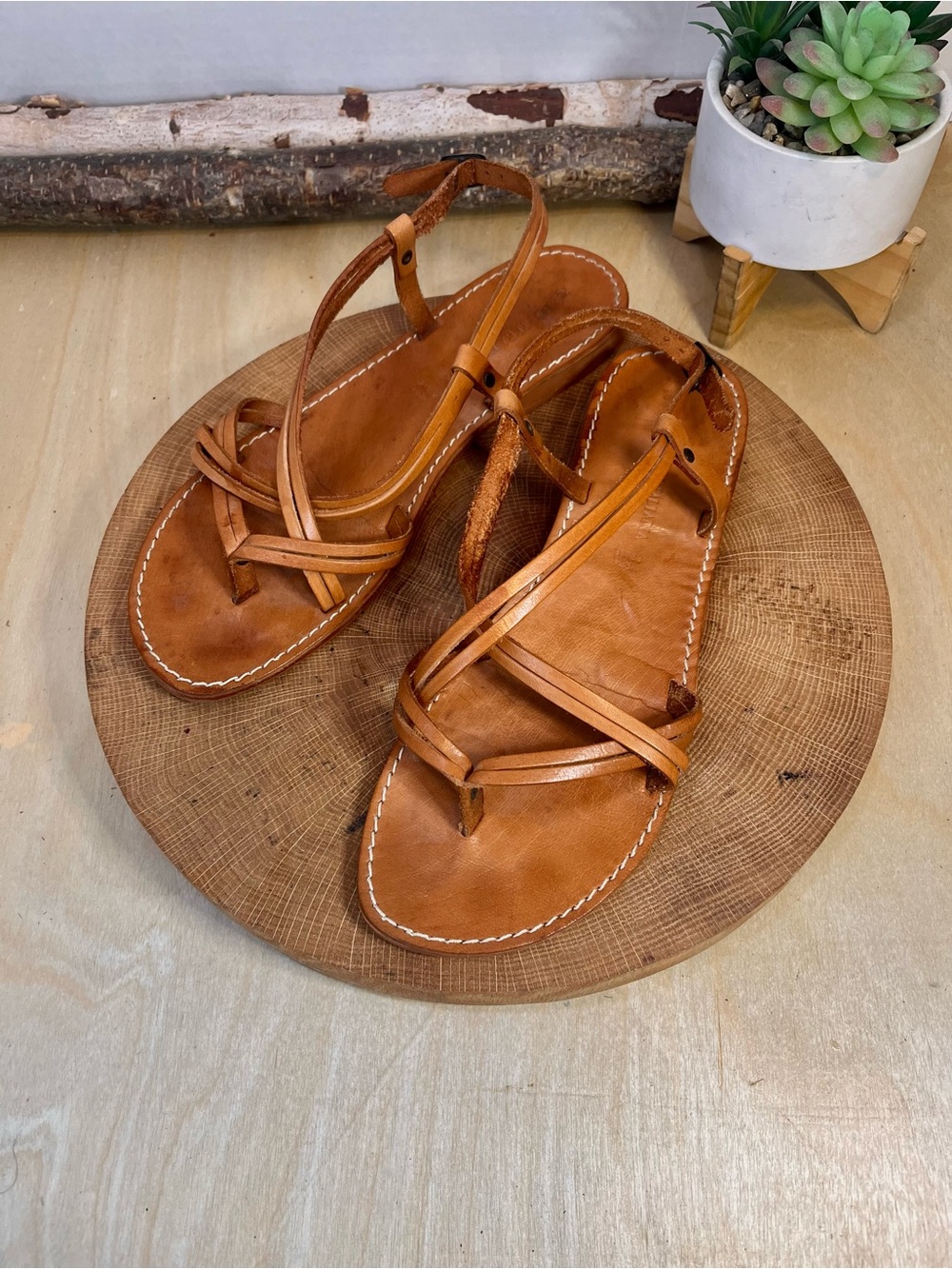Bottega Italiana Leather Sandals Size 41 - Picture 8 of 13